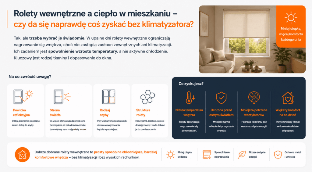 Rolety wewnętrzne a ciepło w mieszkaniu