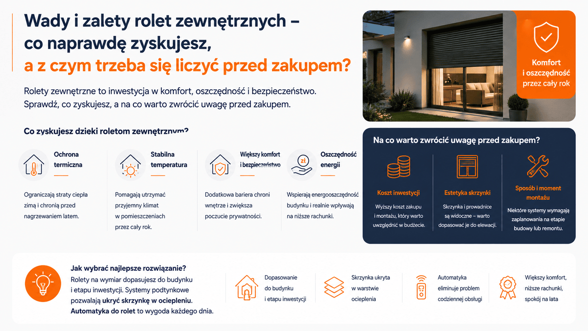 Wady i zalety rolet zewnętrznych