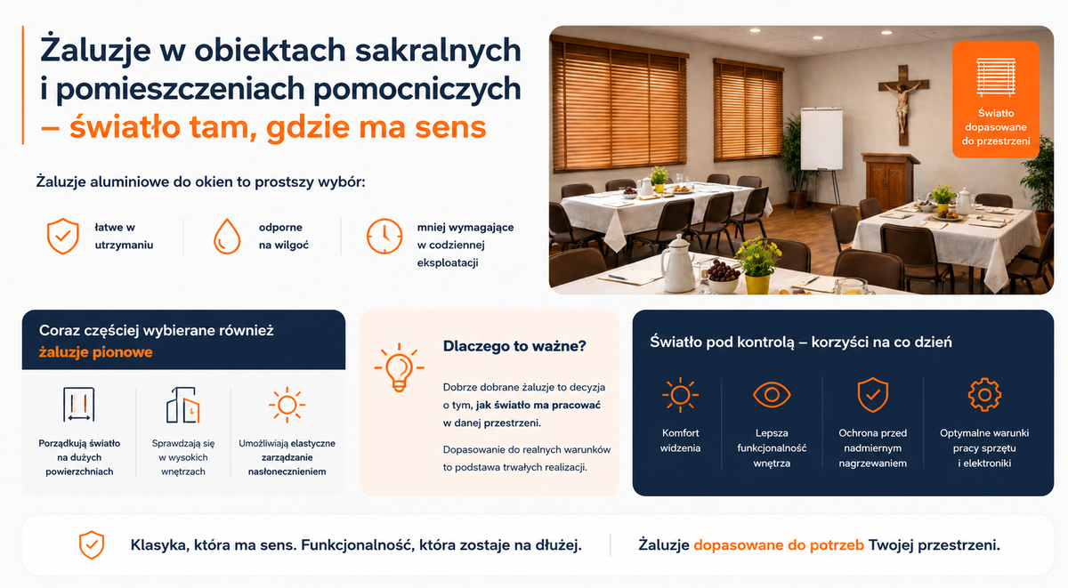 Żaluzje w obiektach sakralnych