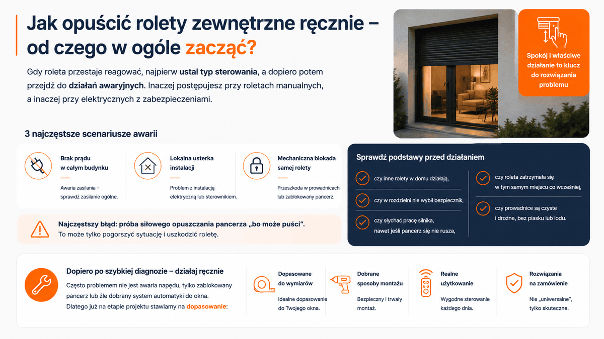 Jak opuścić rolety zewnętrzne ręcznie