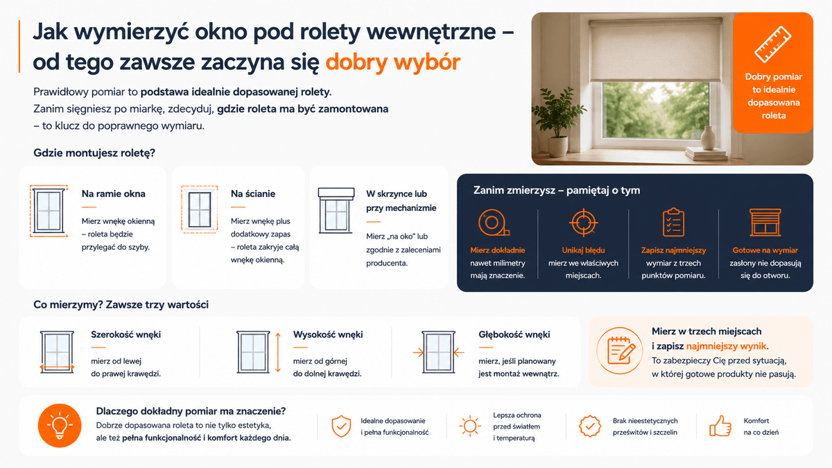 Jak wymierzyć okno pod rolety wewnętrzne