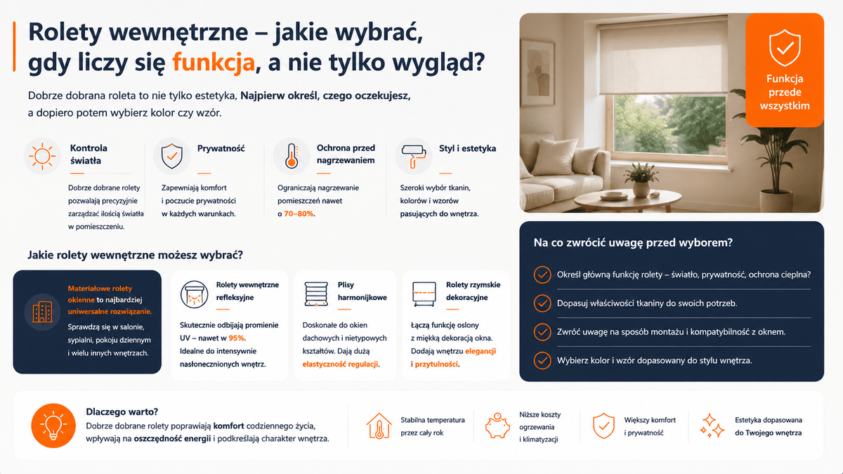 Rolety wewnętrzne – jakie wybrać