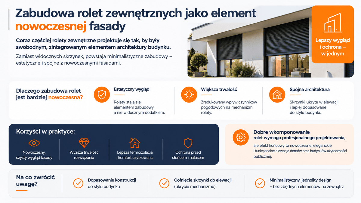 Zabudowa rolet zewnętrznych