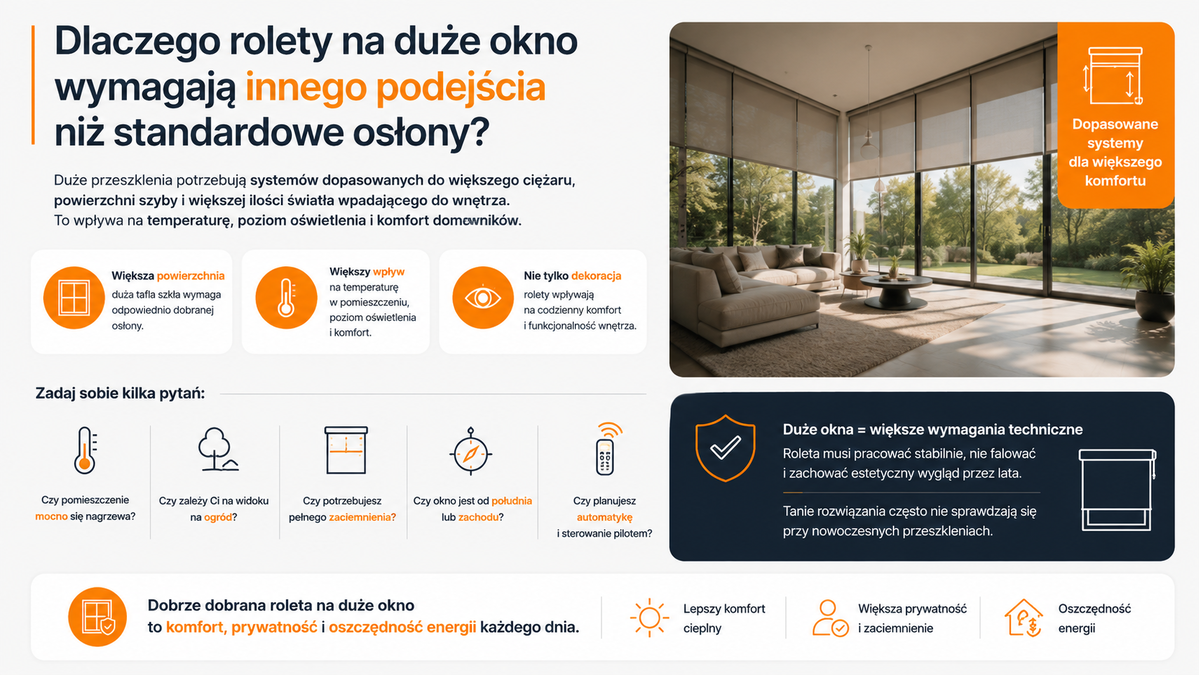 Rolety na duże okna